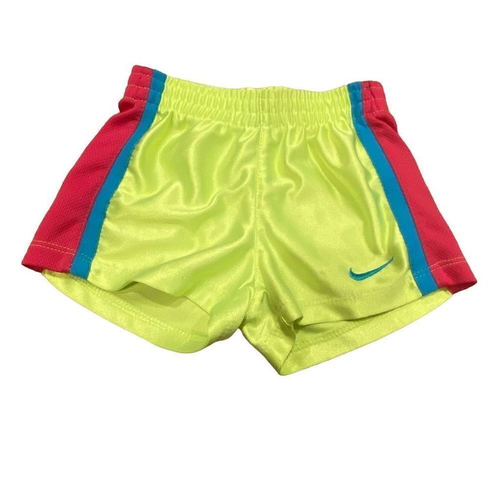 Nike Infant Running Shorts Neon Green Pink Blue Size 12 Month